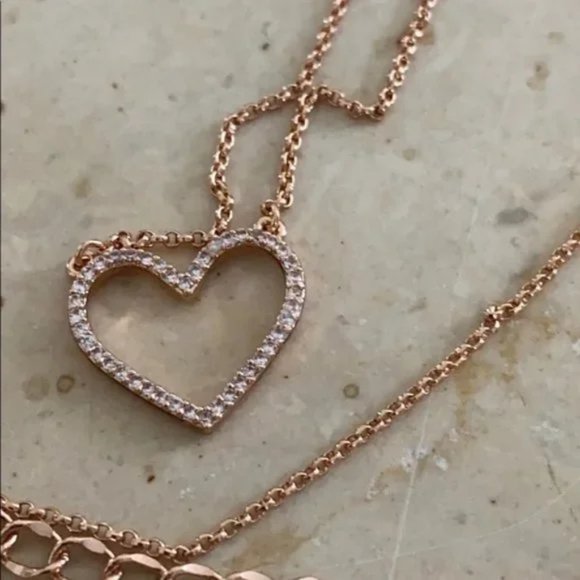 Kate Spade Rose Gold-Tone Pavé Heart Pendant Necklace - Picture 3 of 6